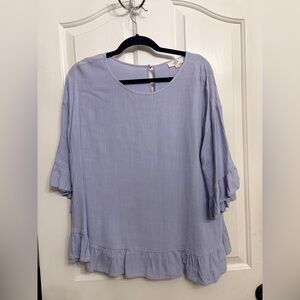 entro Light Lavender Ruffle Hem Tunic